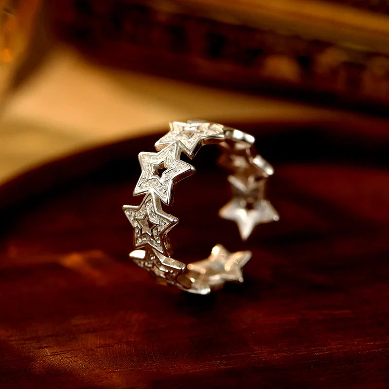 Sterling Silver Adjustable Star Rings