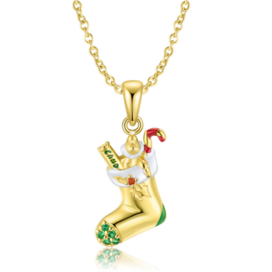 Sterling Silver Christmas Stocking Necklace