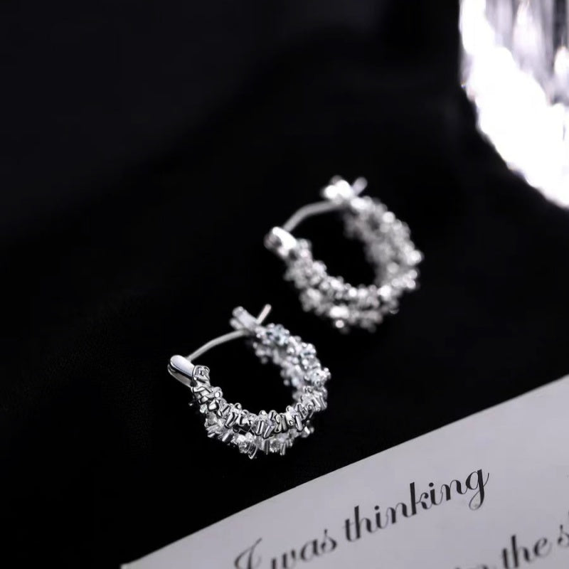 Sterling Silver Double-Layer Earrings