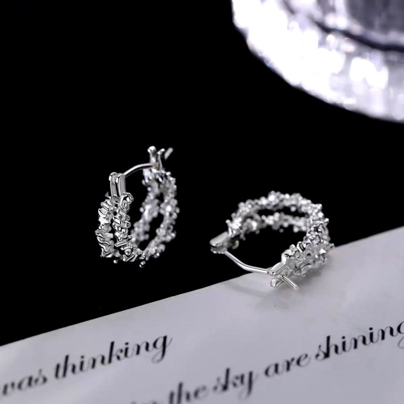 Sterling Silver Double-Layer Earrings