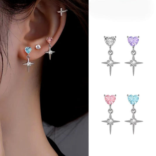Sterling Silver Elegant Zircon Diamond Earrings