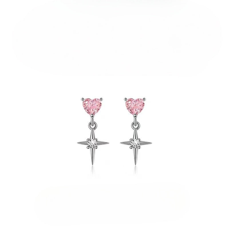 Sterling Silver Elegant Zircon Diamond Earrings