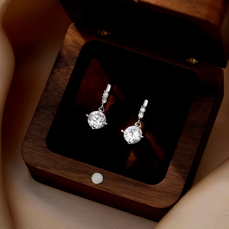 Sterling Silver Elegant Zircon Diamond Earrings