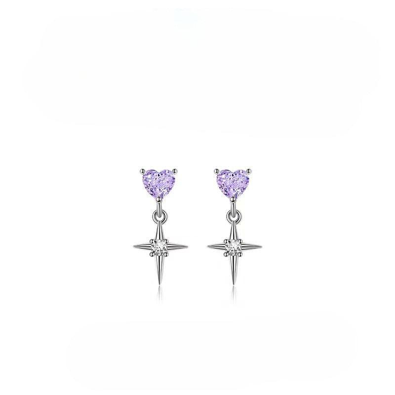 Sterling Silver Elegant Zircon Diamond Earrings