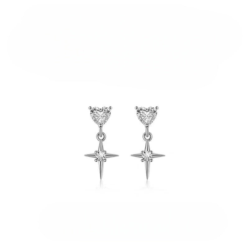 Sterling Silver Elegant Zircon Diamond Earrings