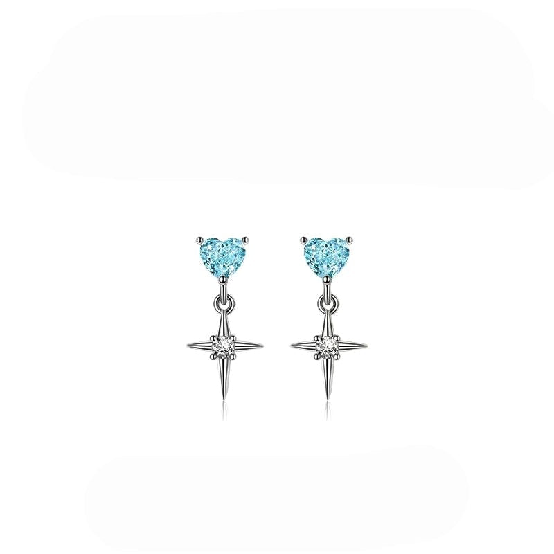 Sterling Silver Elegant Zircon Diamond Earrings