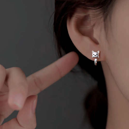 Sterling Silver Little Kitty Earrings