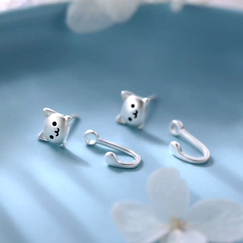 Sterling Silver Little Kitty Earrings