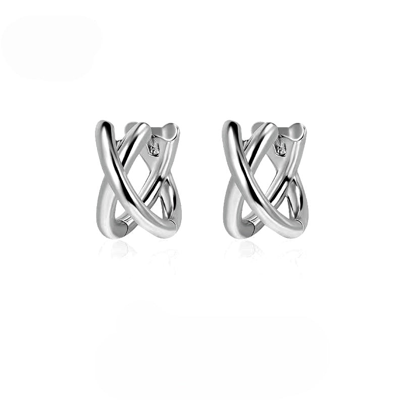 Sterling Silver Little X Hoop Earrings