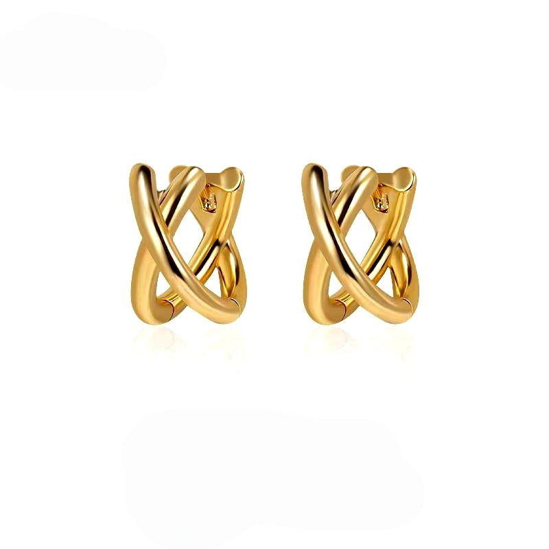 Sterling Silver Little X Hoop Earrings