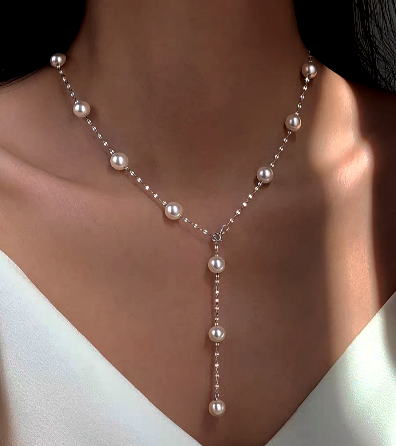 Sterling Silver Luxury Pearl Necklace