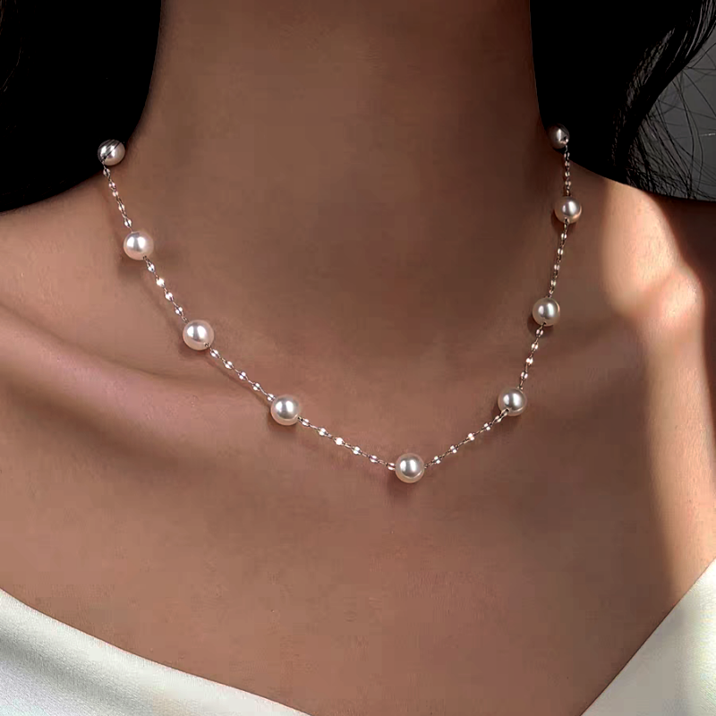 Sterling Silver Luxury Pearl Necklace