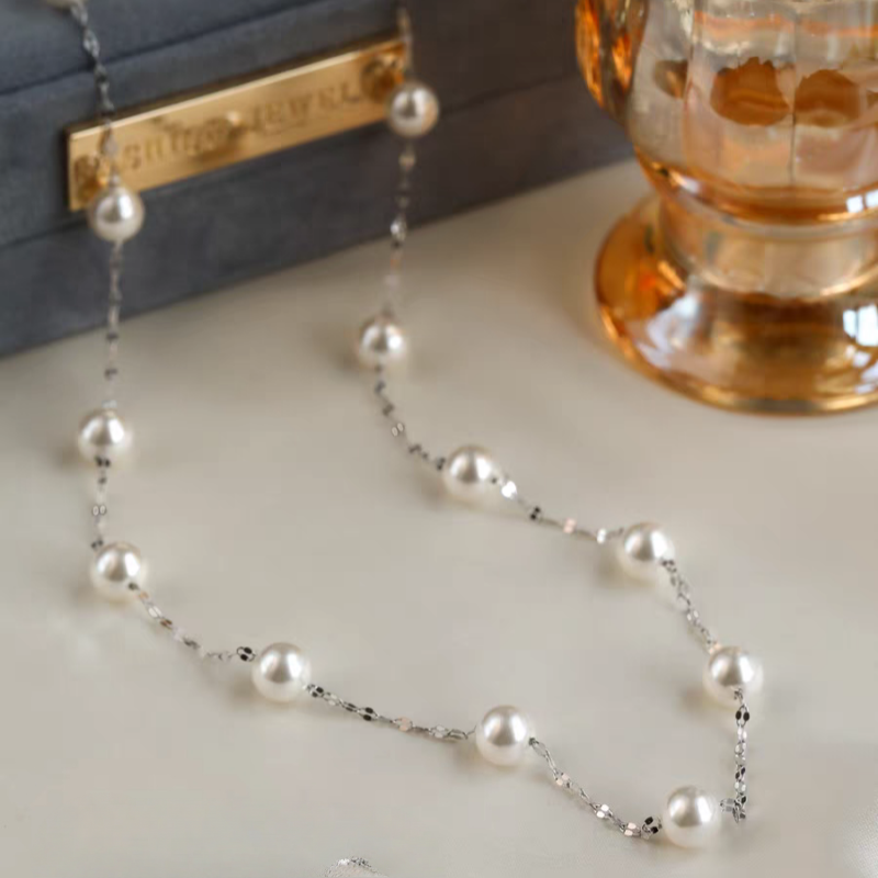 Sterling Silver Luxury Pearl Necklace