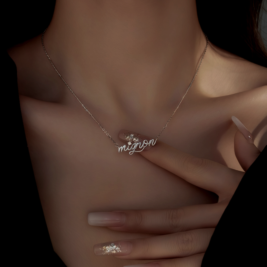 Sterling Silver Luxury Zircon Diamond Mignon Necklace