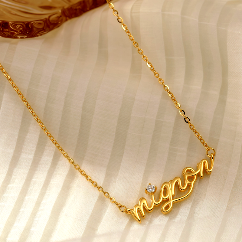 Sterling Silver Luxury Zircon Diamond Mignon Necklace