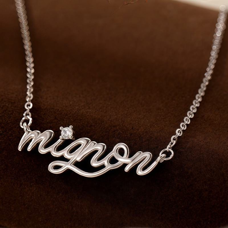Sterling Silver Luxury Zircon Diamond Mignon Necklace