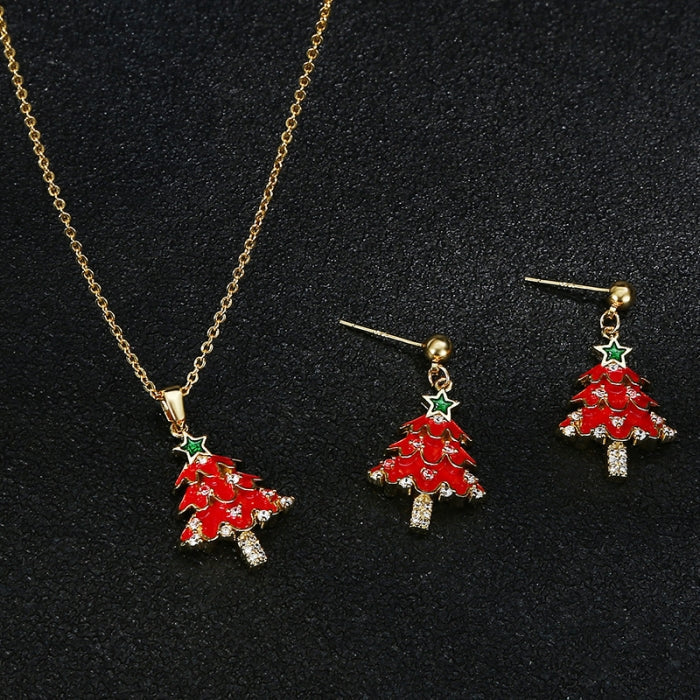 18K Gold Plated Luxury Christmas Tree Earrings