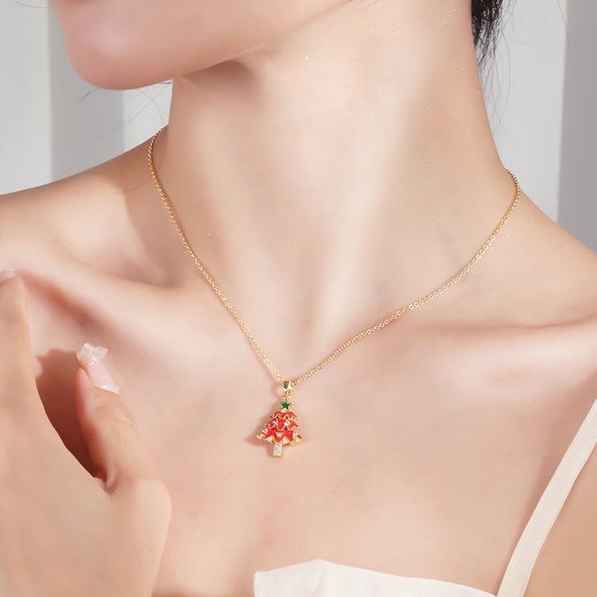 18K Gold Plated Luxury Christmas Tree Earrings