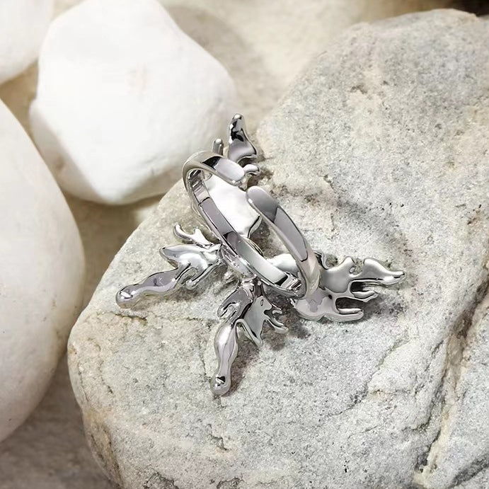 Adjustable Red Butterfly Rings for Halloween Gift Daily