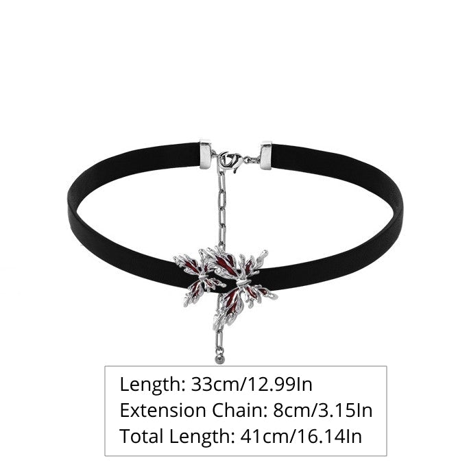 Red Butterfly Premium Choker for Halloween Gift Daily