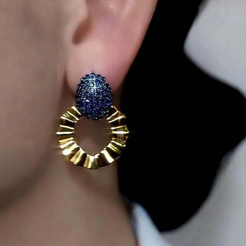 14K Gold-Plated Luxury Design Zircon Diamond Earrings